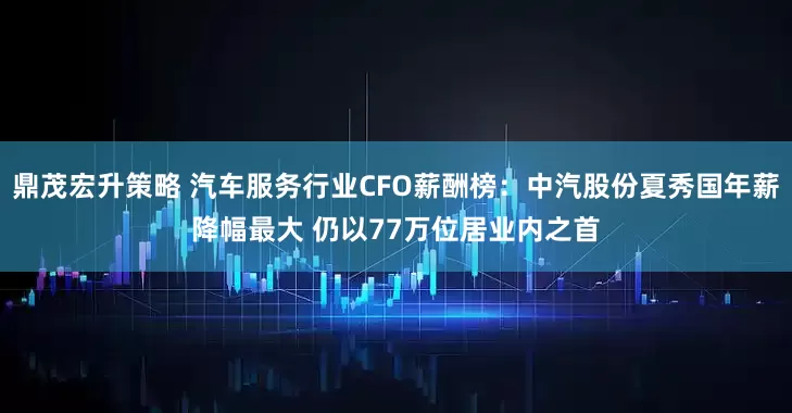 鼎茂宏升策略 汽车服务行业CFO薪酬榜：中汽股份夏秀国年薪降幅最大 仍以77万位居业内之首